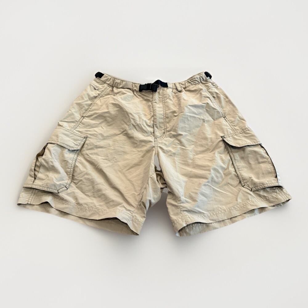 REI Mens Beige Cargo Belted UPF 50 Nylon Hiking Outdoors Shorts Size L Large